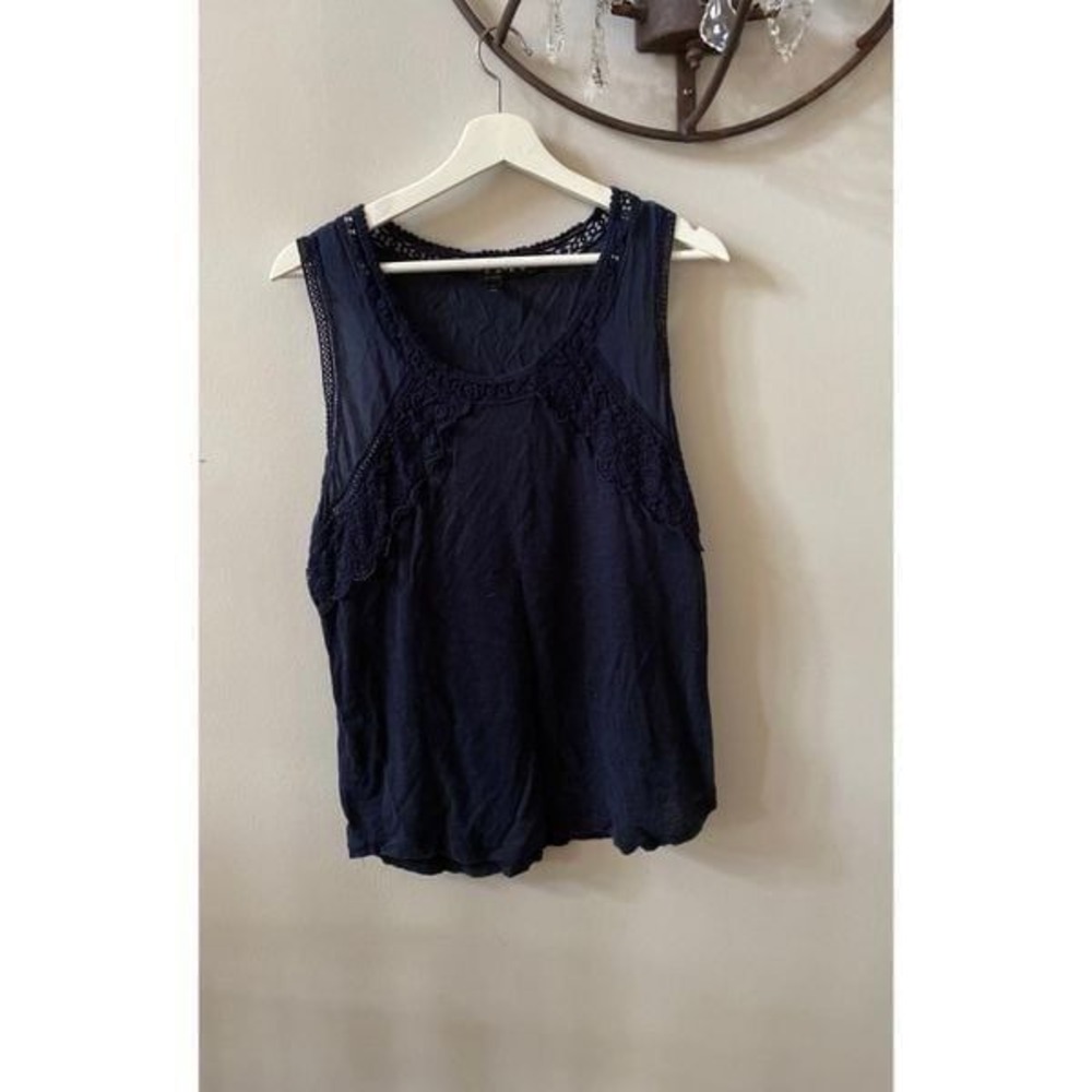 J. Crew • Ruffle Tank Top Blouse blue XL